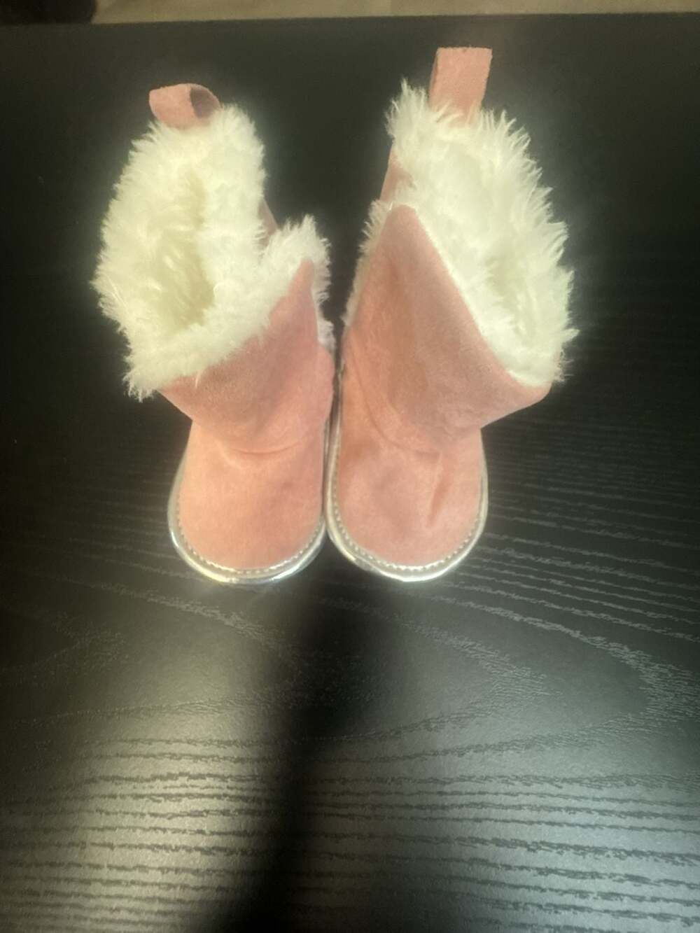 Pink with bow trim fur lined girls boots made by...